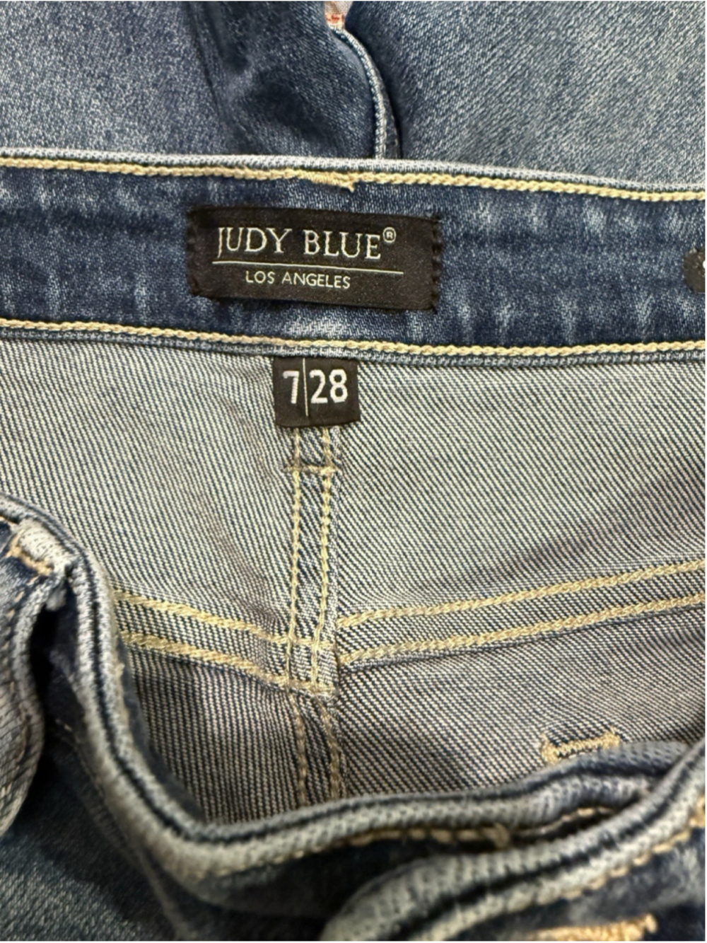Judy Blue Jeans Women 7 28 Relaxed Fit Straight Fit Stretch Distressed Classic - Picture 3 of 4
